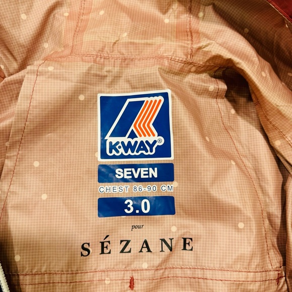 Sezane x Kway windbreaker in burgundy dots (Size S) - Picture 4 of 4